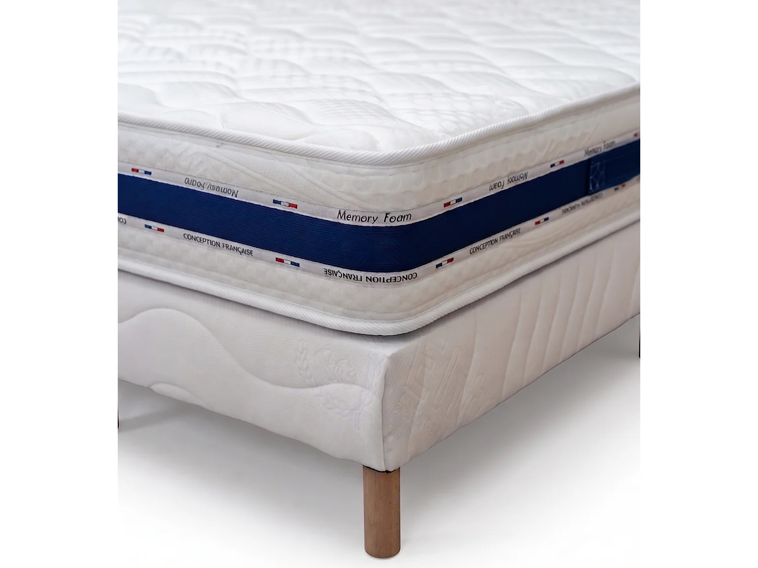 Matelas Blue Memory 120x200 cm Hauteur 22 cm Mousse à Mémoire de Forme Haute Densité Technologie 3D Soutien équilibré