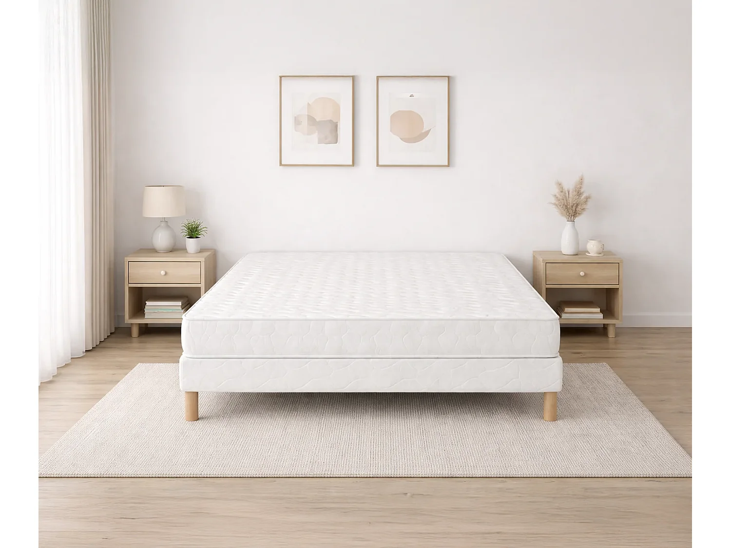 Matelas Confort 140x200 cm Hauteur 15 cm Mousse Polyuréthane Hypoallergénique Confort équilibré
