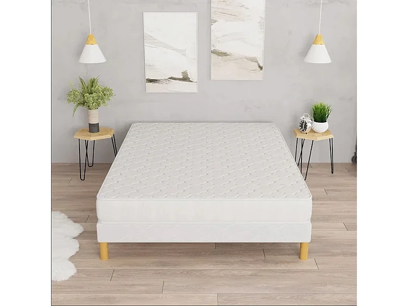Matelas Confort+ 160x200cm Hauteur 17cm Mousse Polyuréthane Hypoallergénique Soutien équilibré