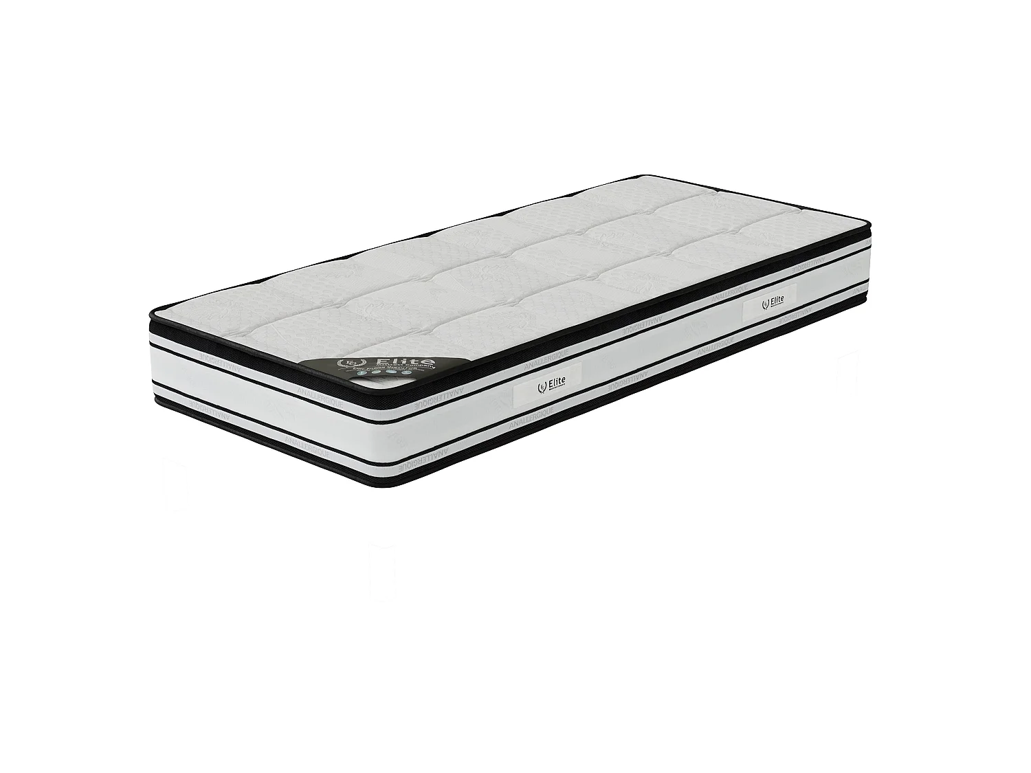Matelas Grand confort 80x200 cm Hauteur 22 cm Mousse Polyuréthane Hypoallergénique Aération Optimisée Soutien mi-ferme