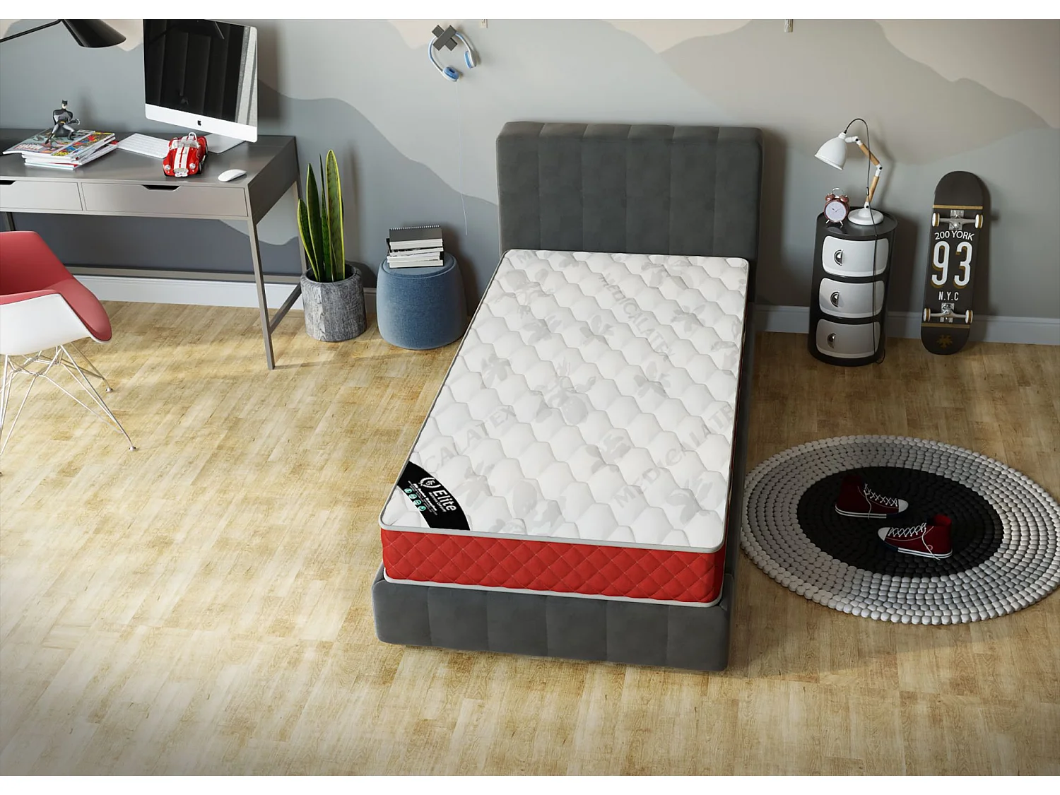 Matelas mousse Blue Memory 200x200 accueil mémoire de forme hauteur 22cm