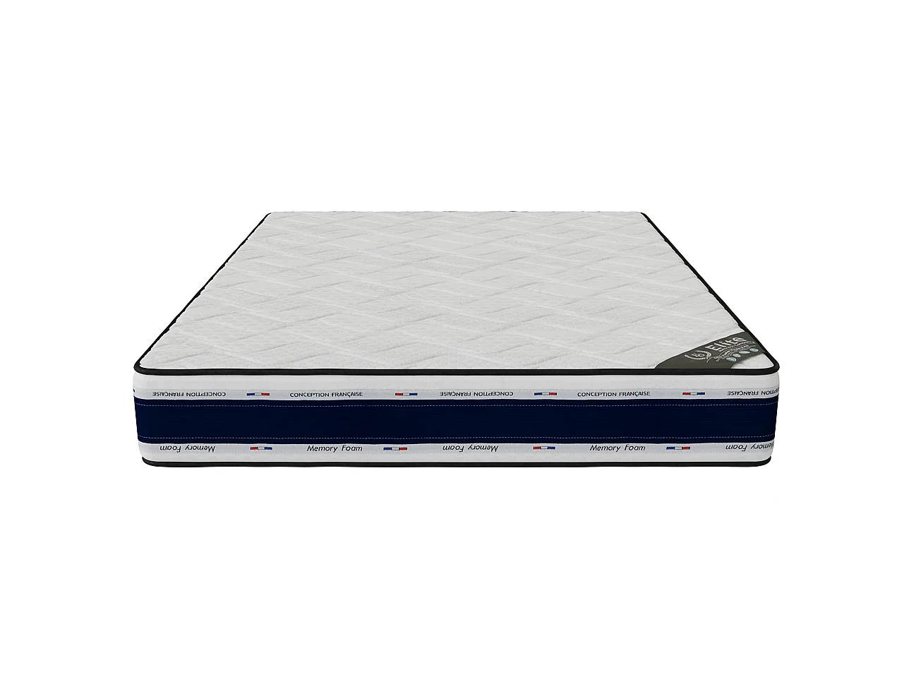 Matelas Blue Memory 200x200 cm Hauteur 22 cm Mousse à Mémoire de Forme Haute Densité Technologie 3D Soutien équilibré