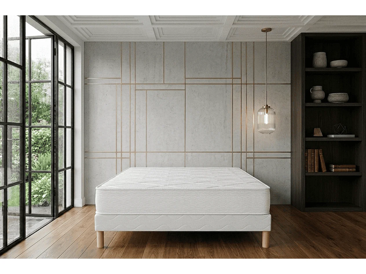 Matelas Senso 140x190 cm Hauteur 17 cm Mousse Polyuréthane Tissu Polyester Hypoallergénique Soutien Ferme