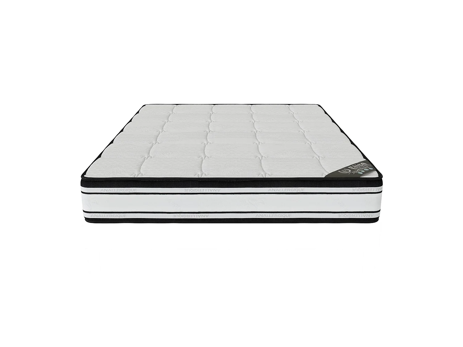 Matelas Grand confort 140x200 cm Hauteur 22 cm Mousse Polyuréthane Hypoallergénique Aération Optimisée Soutien mi-ferme