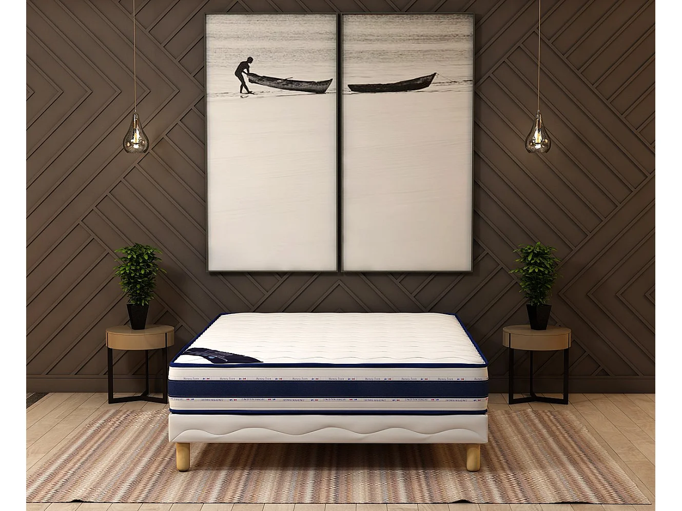 Matelas mousse Blue Memory 180x200 accueil mémoire de forme hauteur 22cm
