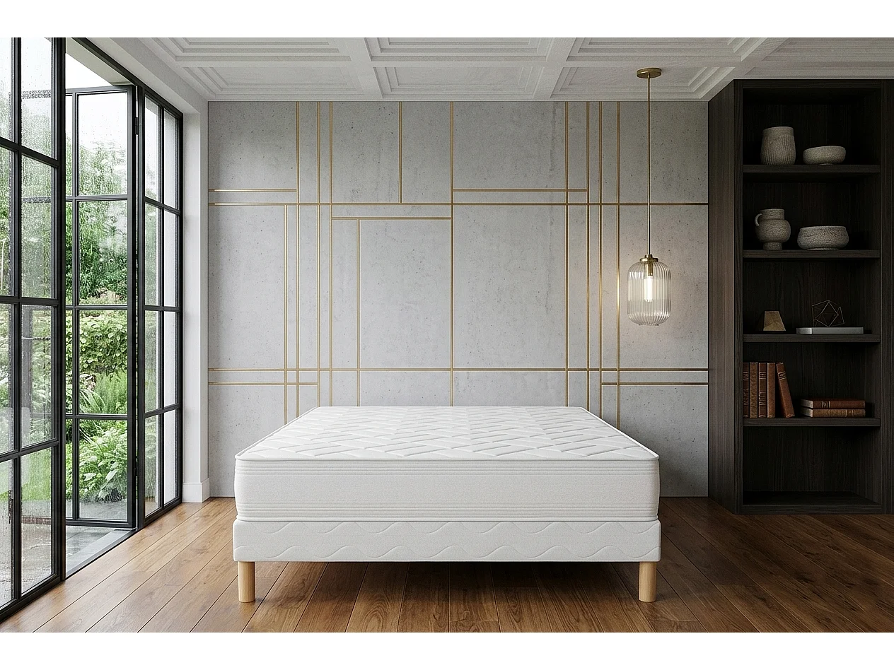 Matelas Zen 180x200 cm Hauteur 20 cm Mousse Polyuréthane Techno Foam Coutil Stretch Hypoallergénique Soutien équilibré