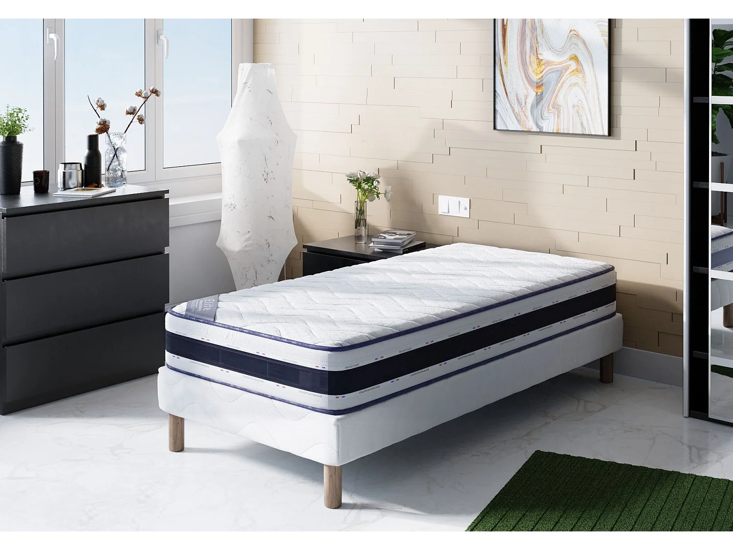 Matelas Memory Blue 80x190 hauteur 22cm
