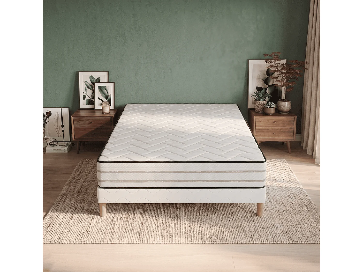 Matelas Memory Foam 160x200 cm Hauteur 25 cm Mousse à Mémoire de Forme tissu stretch double face Soutien mi-ferme