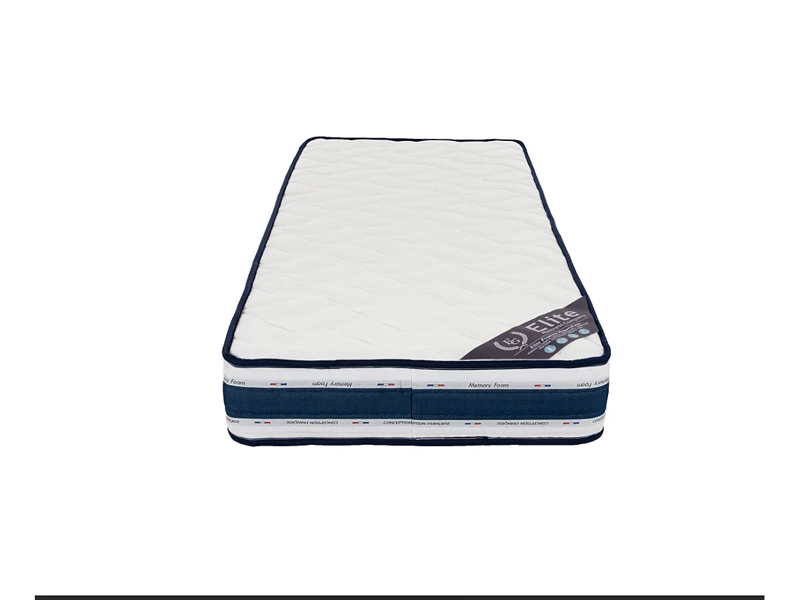 Matelas Blue Memory 70x190 cm Hauteur 22 cm Mousse à Mémoire de Forme Haute Densité Technologie 3D Soutien équilibré