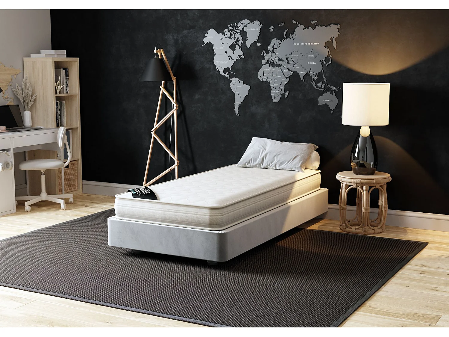 Matelas mousse Confort + 90x190 hauteur 17cm