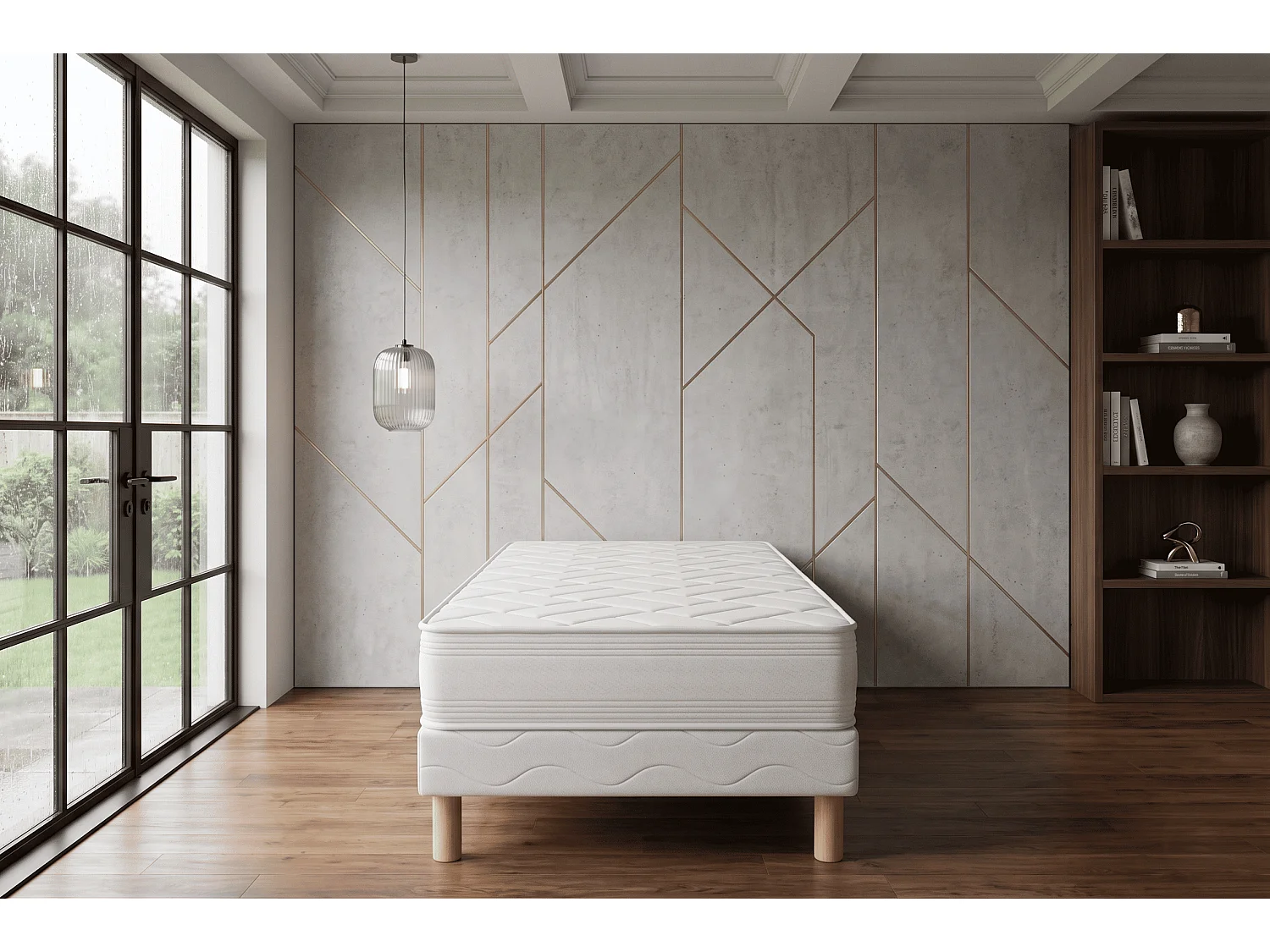 Matelas Zen 90x200 cm Hauteur 20 cm Mousse Polyuréthane Techno Foam Coutil Stretch Hypoallergénique Soutien équilibré