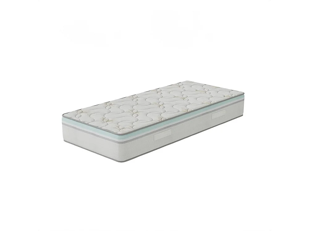 Matelas Aloe Vera 90x200 cm Hauteur 27 cm Mousse à Mémoire de Forme Infusée Aloe Vera Double Face Soutien mi-ferme