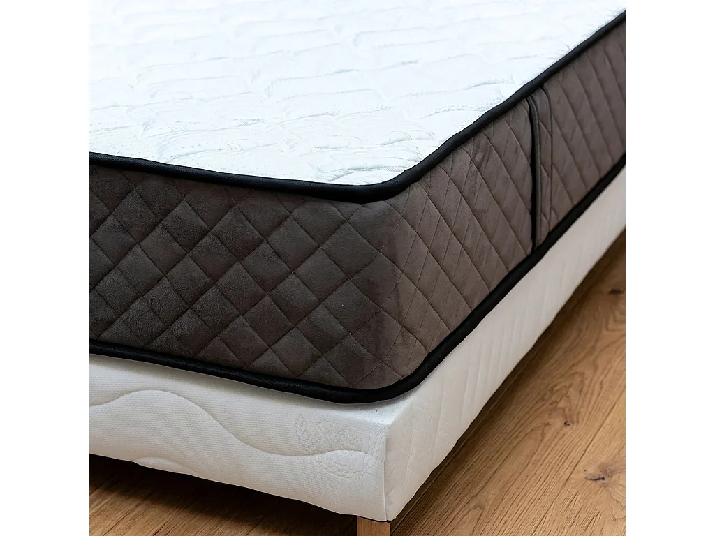 Matelas Hotel Confort 120x200 cm Hauteur 30 cm Mousse Polyuréthane Haute résilience Tissu Stretch Effet VeloursSoutien ferme