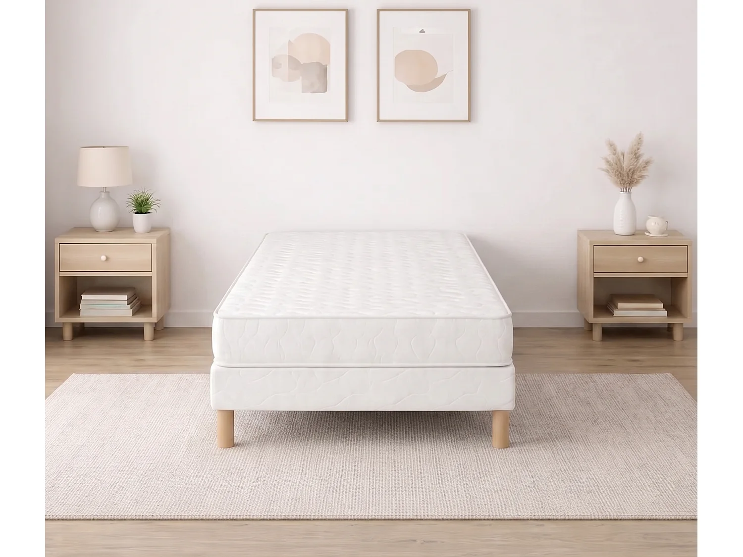Matelas Confort 90x190 cm Hauteur 15 cm Mousse Polyuréthane Hypoallergénique Confort équilibré