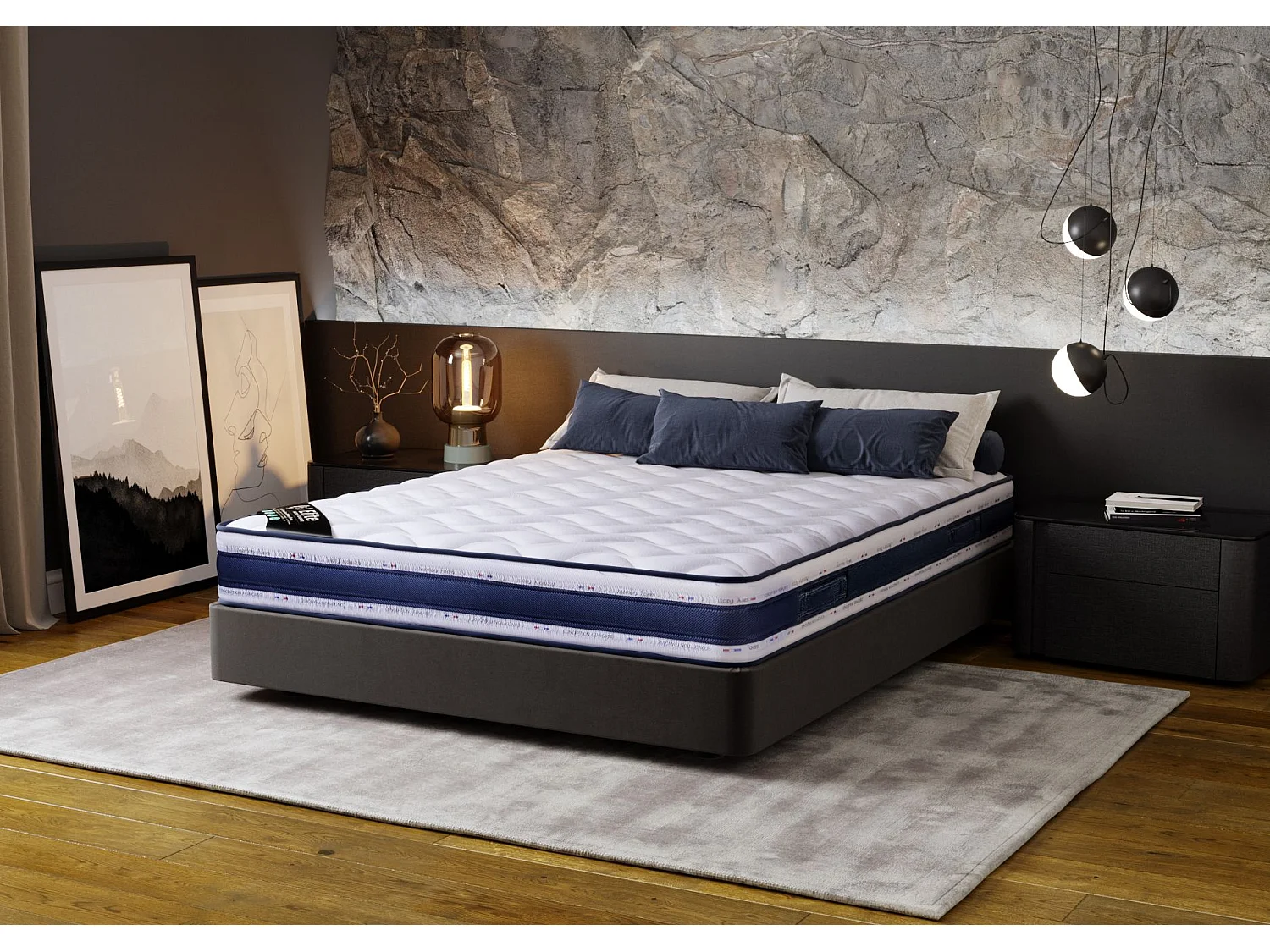 Matelas Memory Blue 100x190 hauteur 22cm