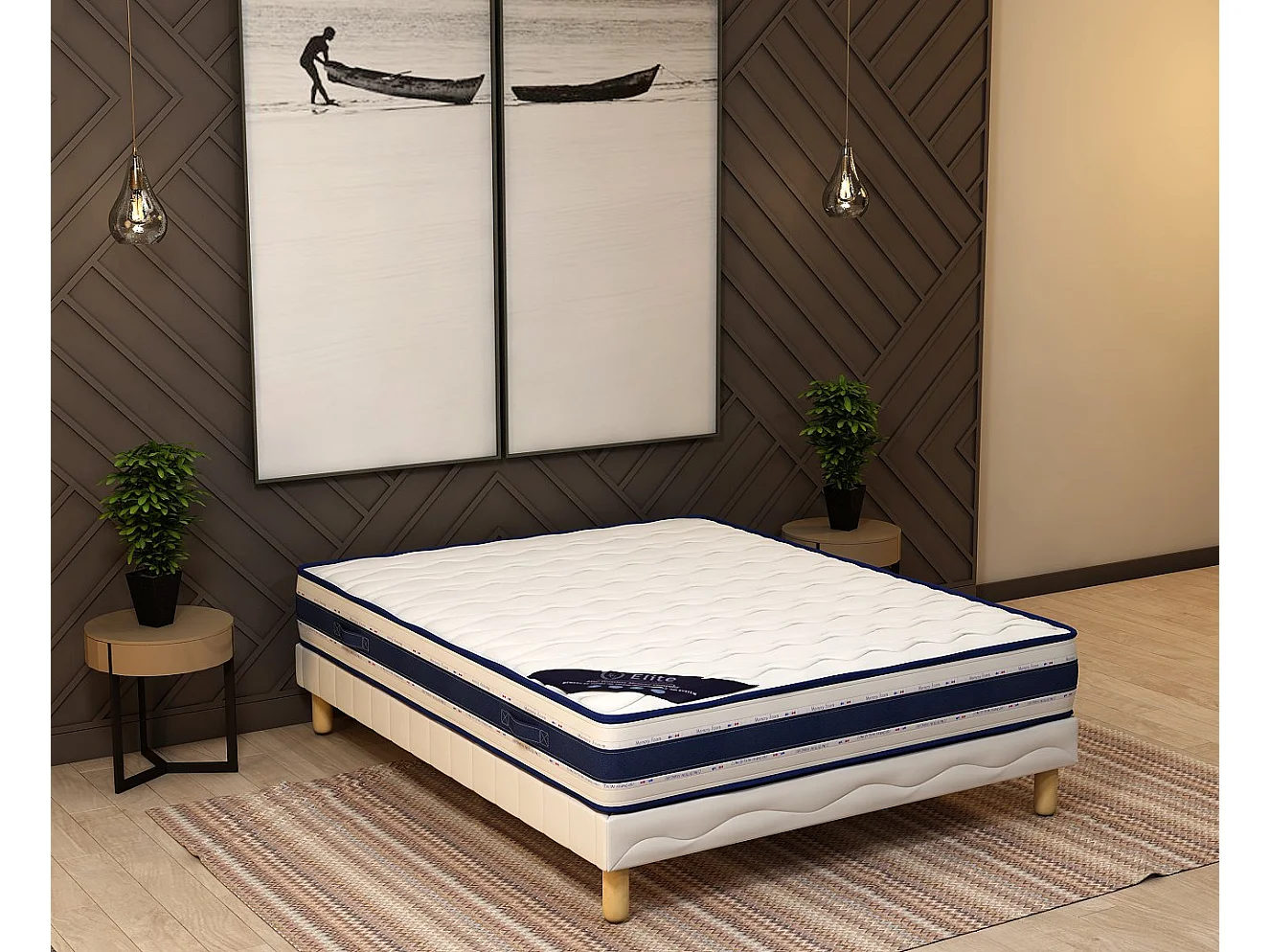 Matelas mousse Blue Memory 140x200 accueil mémoire de forme hauteur 22cm