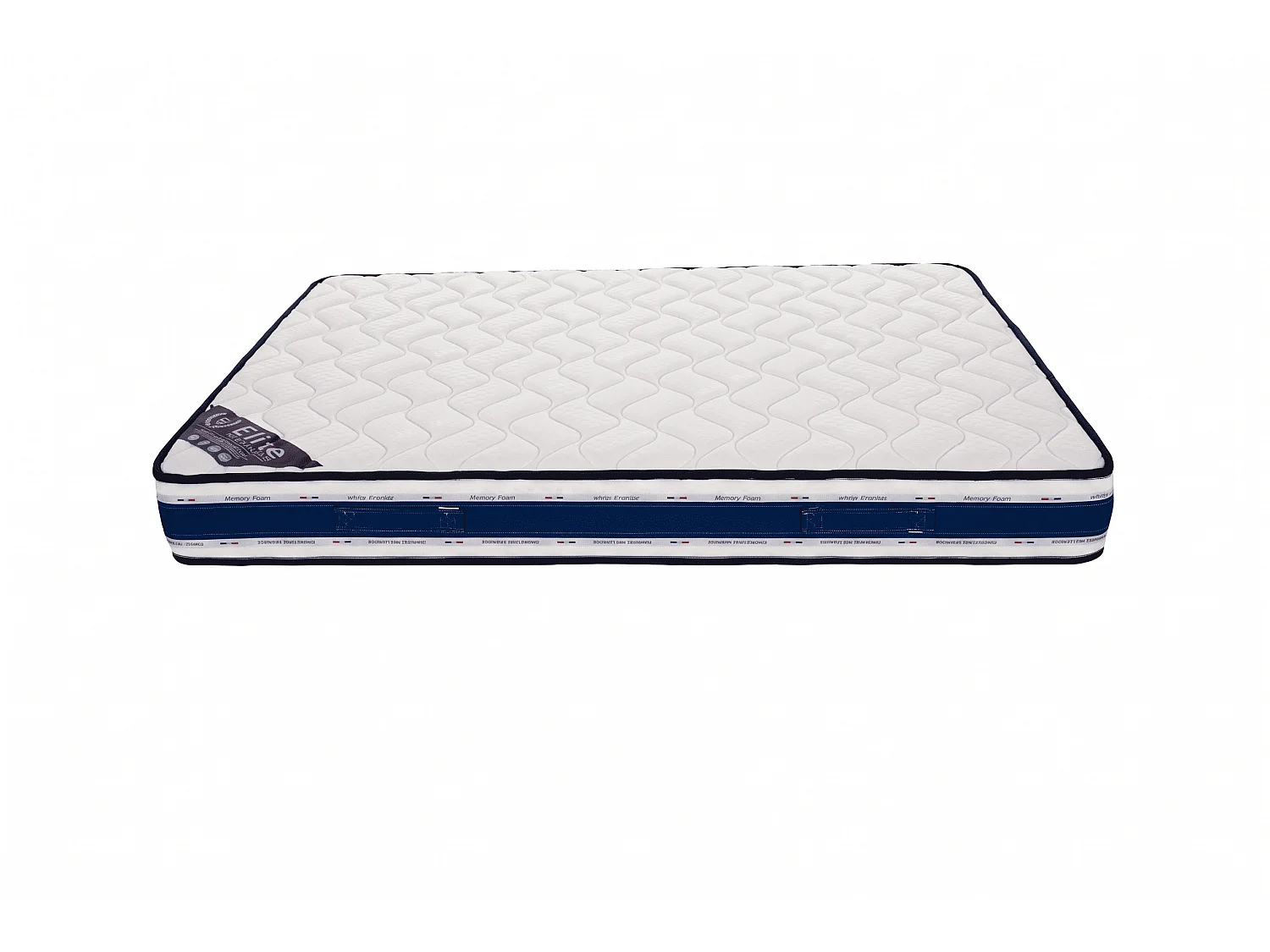 Matelas Blue Memory 140x200 cm Hauteur 22 cm Mousse à Mémoire de Forme Haute Densité Technologie 3D Soutien équilibré