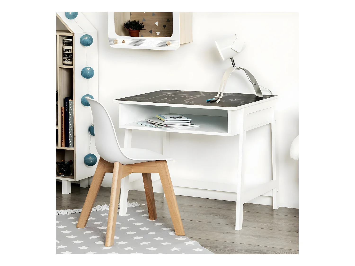 Bureau Enfant Ardoise en Bois H 52 cm