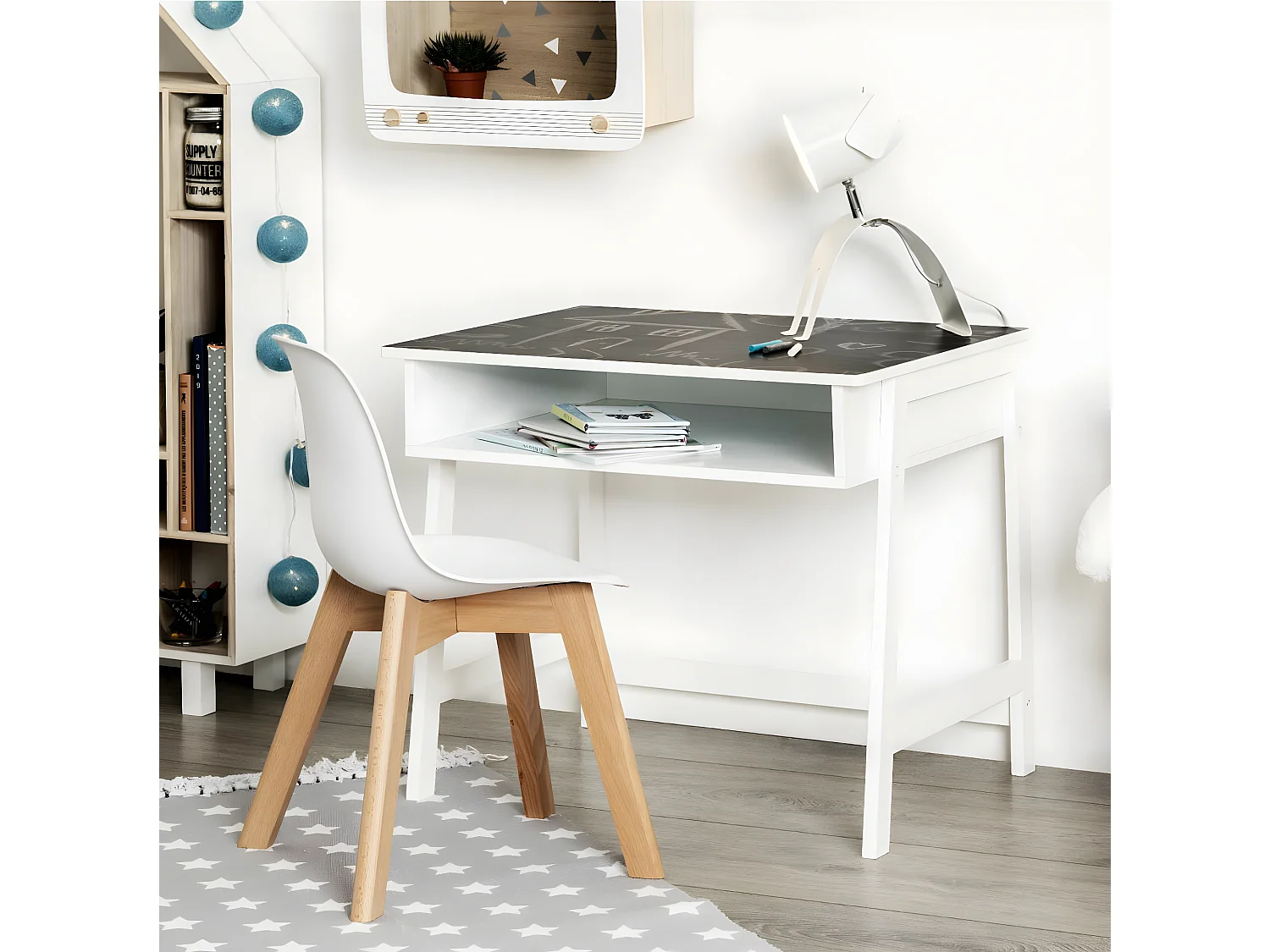 Bureau Enfant Ardoise en Bois H 52 cm