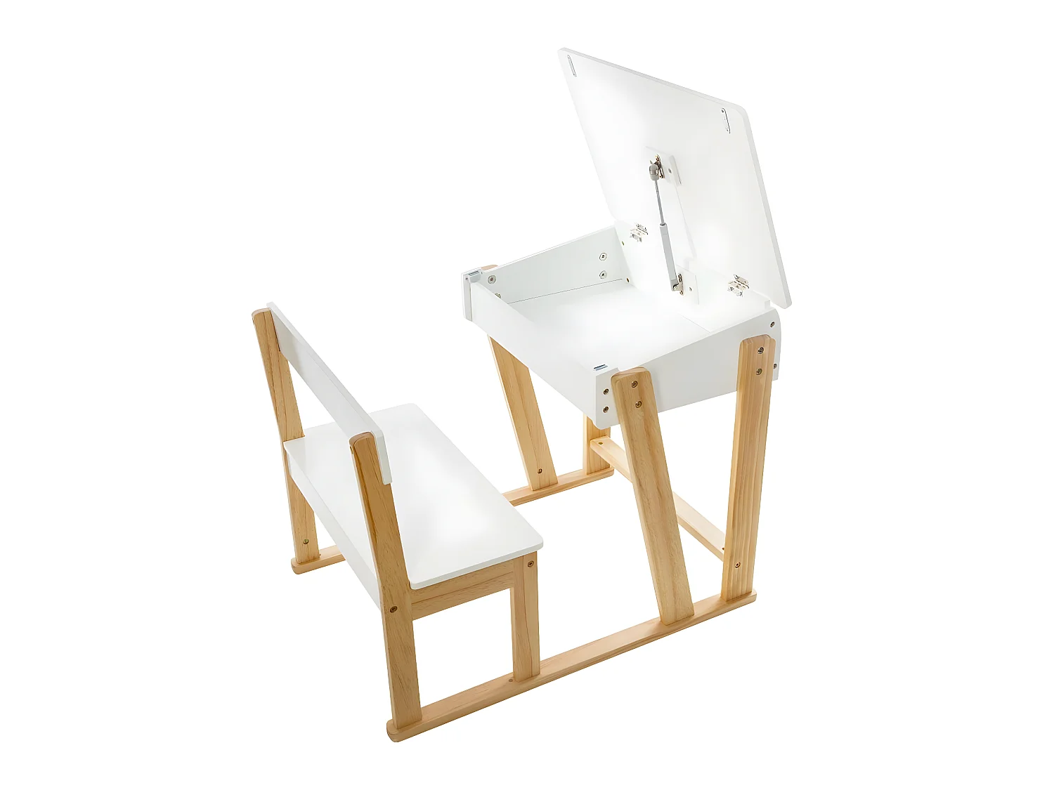 Schreibtisch mit Stuhl weiß 58x79x58cm