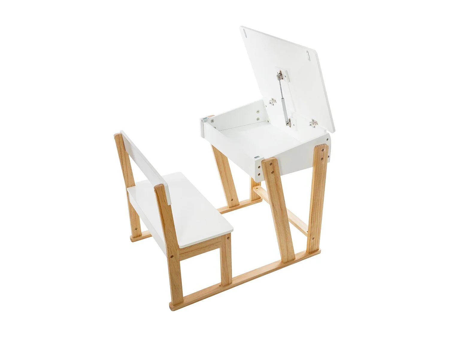 Escritorio pupitre con silla MDF blanco 58x79x58cm