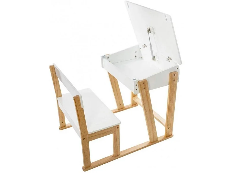 Bureau avec chaise MDF blanc 58x79x58cm