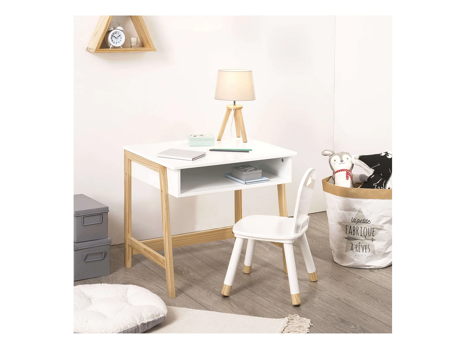 Escritorio para niños de madera 58 x 46 x 52 cm