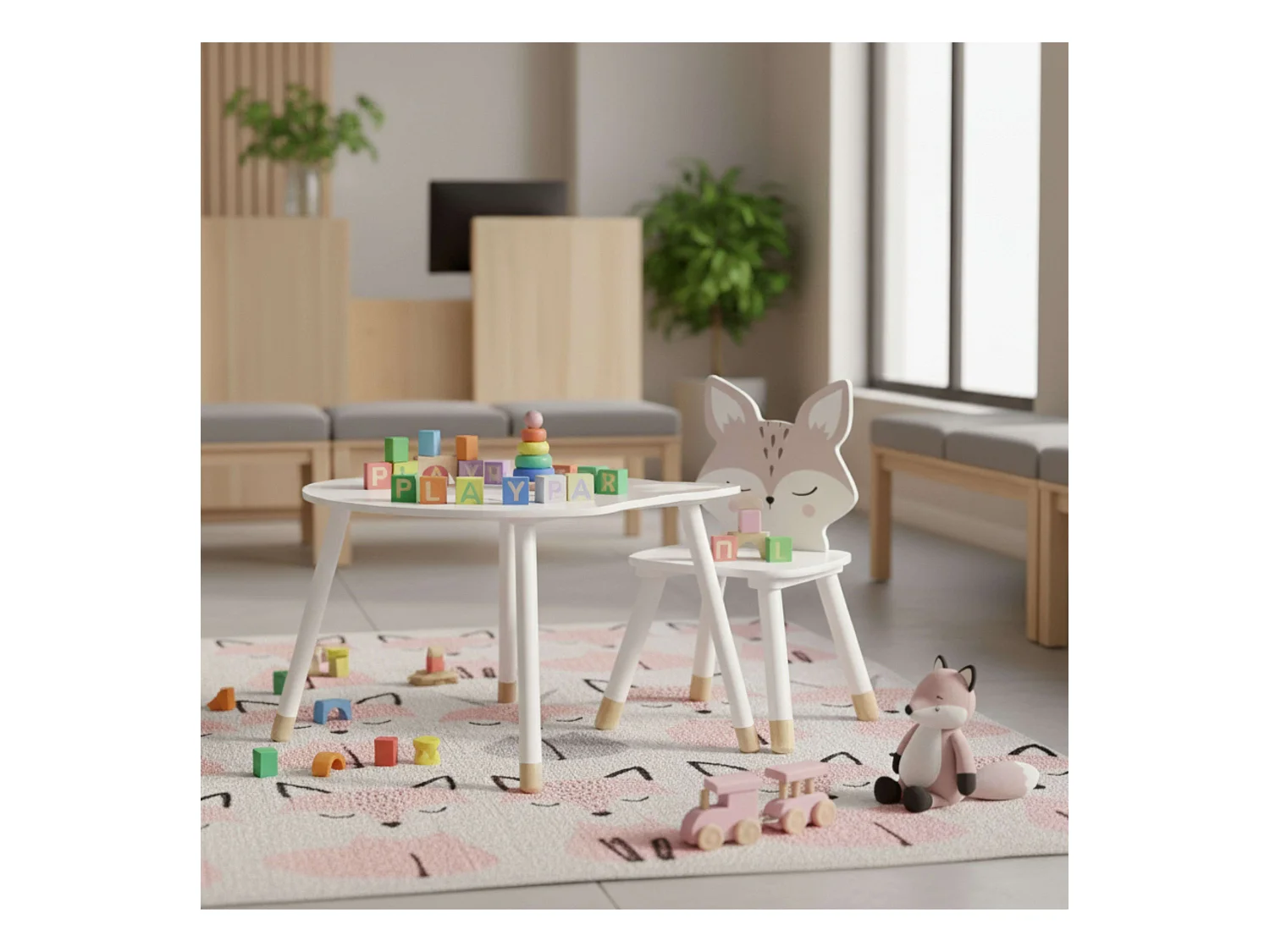 Tavolo MDF bianco 43x62x64cm