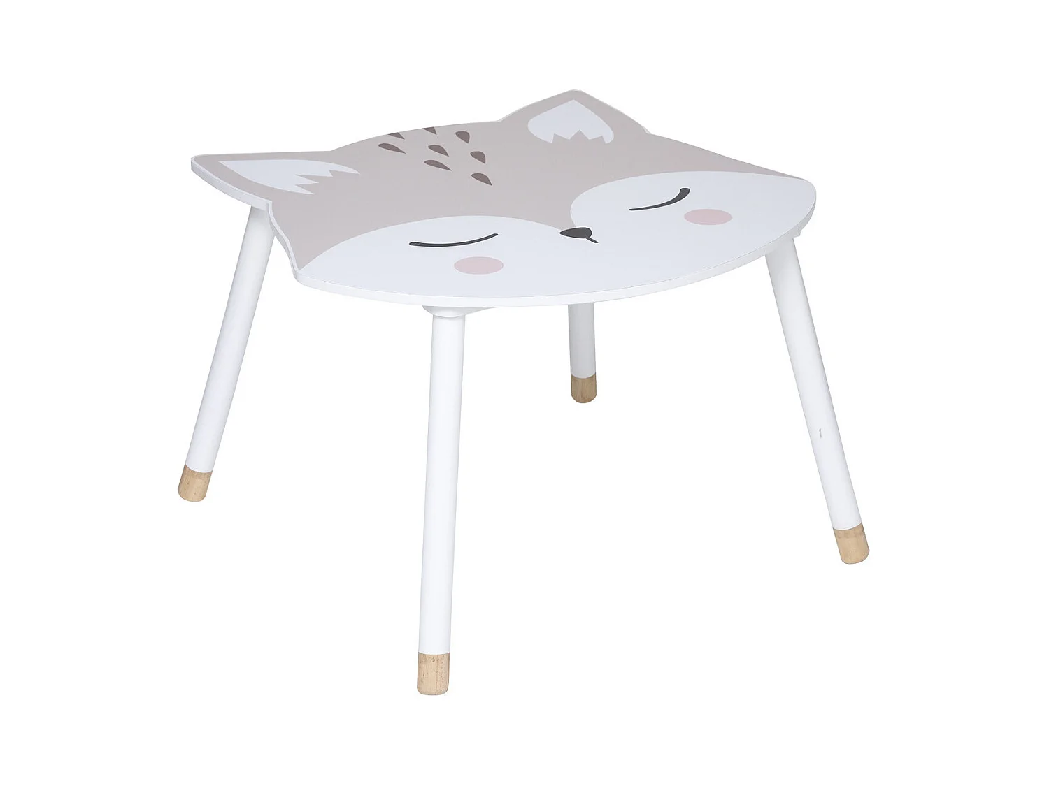 Table Renard en Bois H 43 cm pour Chambre d'enfant