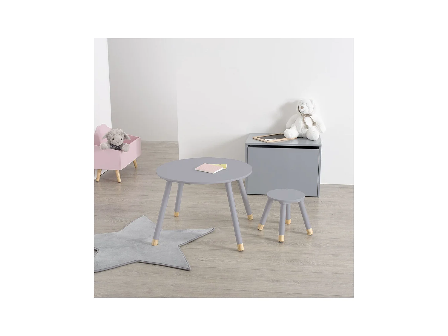 Table pour Enfant en Bois Gris D 60 cm