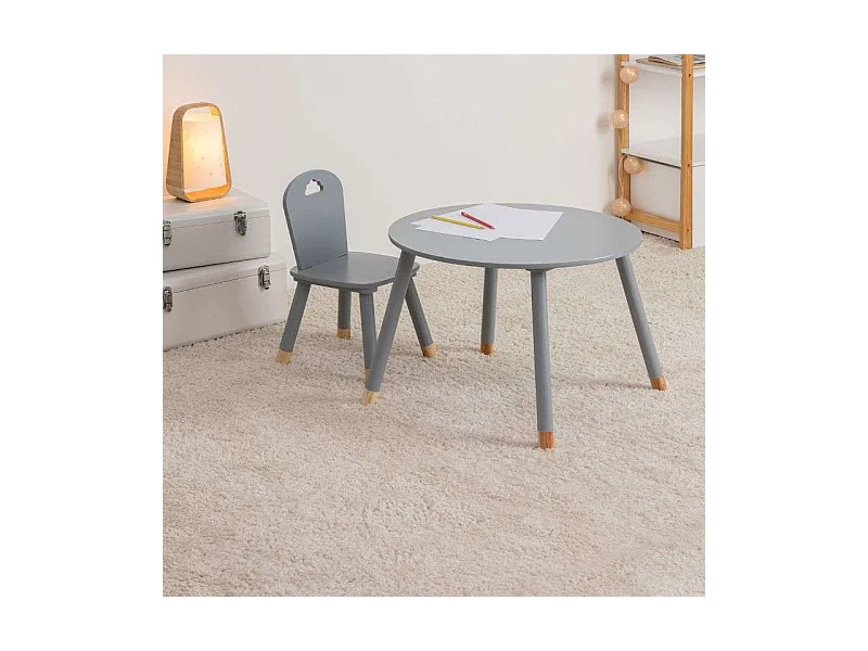 Table pour Enfant en Bois Gris D 60 cm