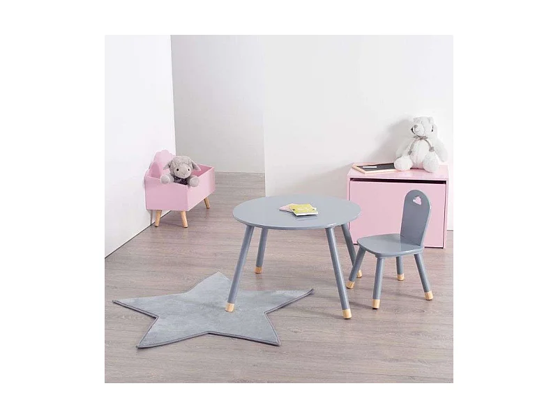 Table pour Enfant en Bois Gris D 60 cm