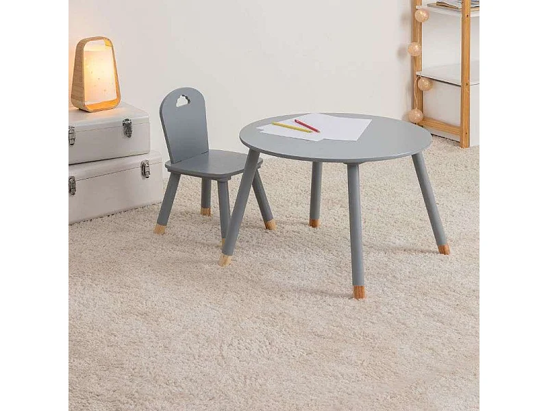 Table pour Enfant en Bois Gris D 60 cm