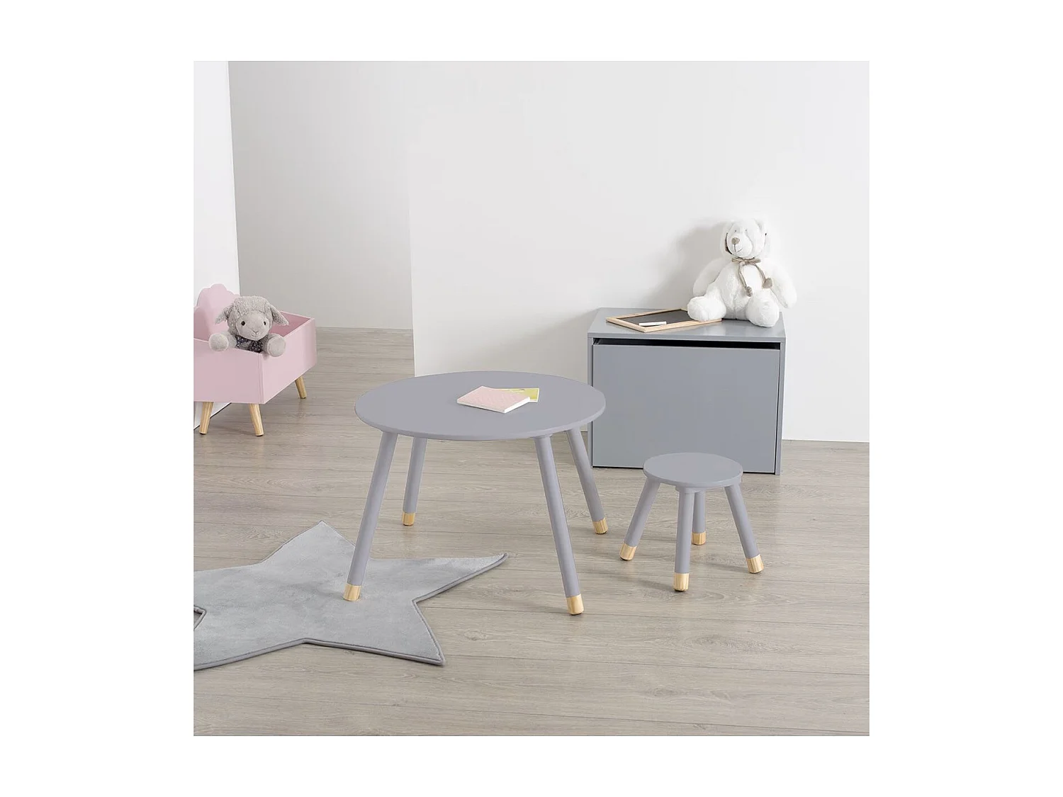 Table pour Enfant en Bois Gris D 60 cm