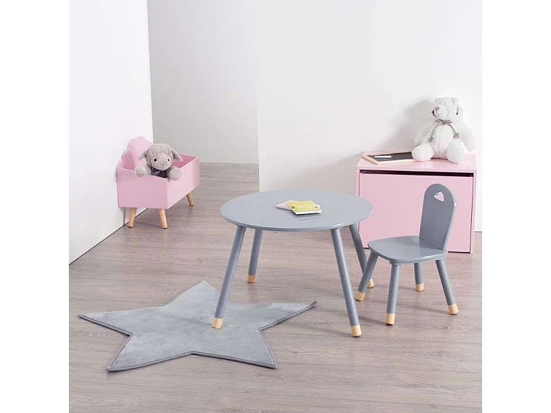 Table pour Enfant en Bois Gris D 60 cm