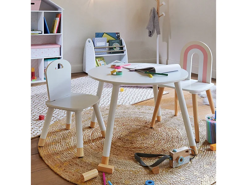 Mesita MDF blanco Nordic kids 43x60x60cm