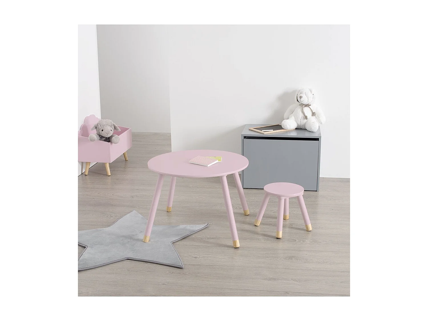 Tavolino MDF rosa Nordic Kids  43x60x60cm