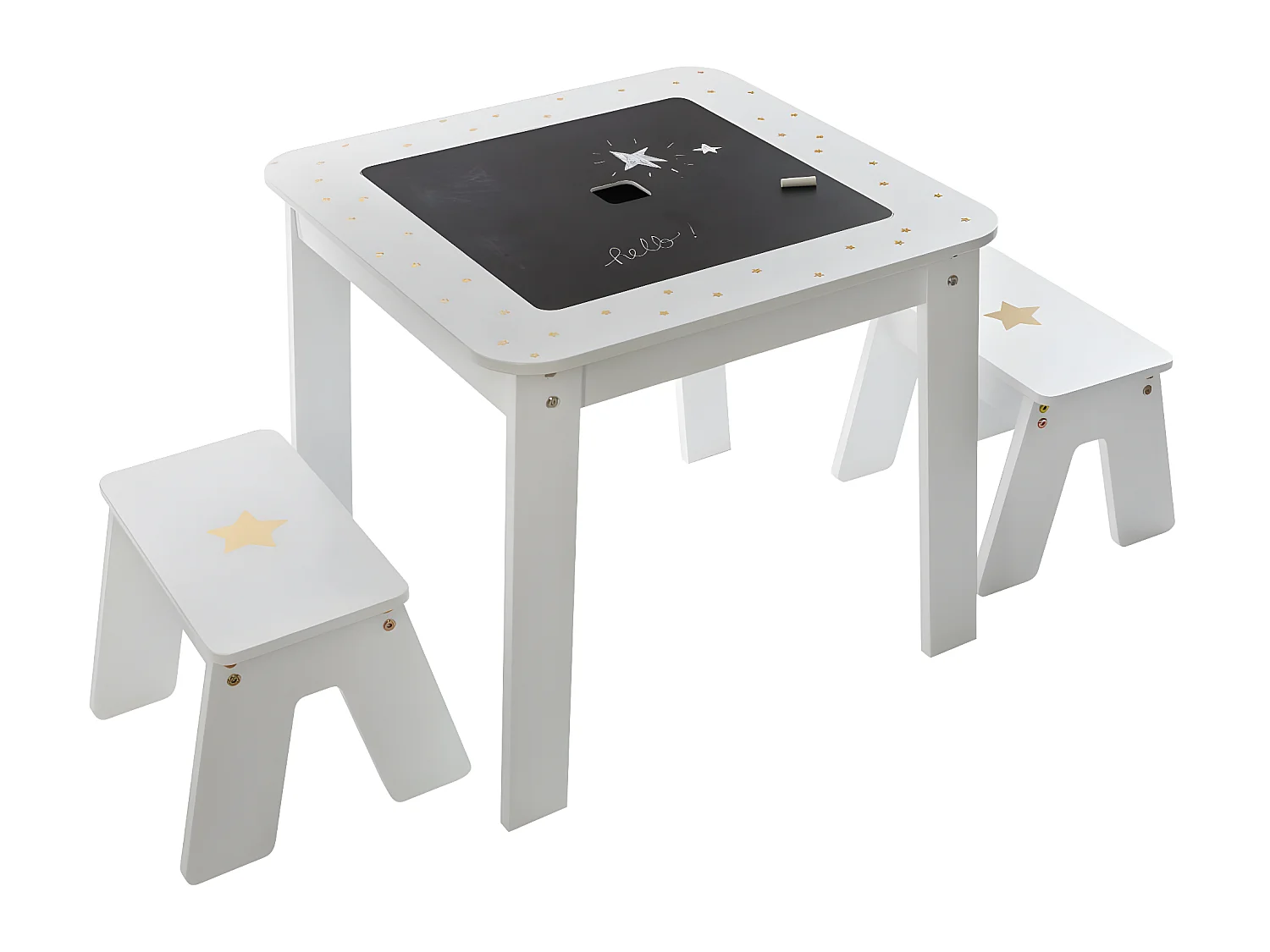 Table de jeux et 2 Tabourets pour Enfant
