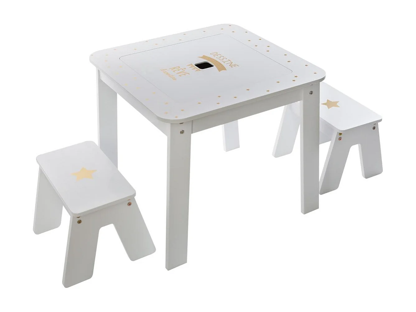 Table de jeux et 2 Tabourets pour Enfant