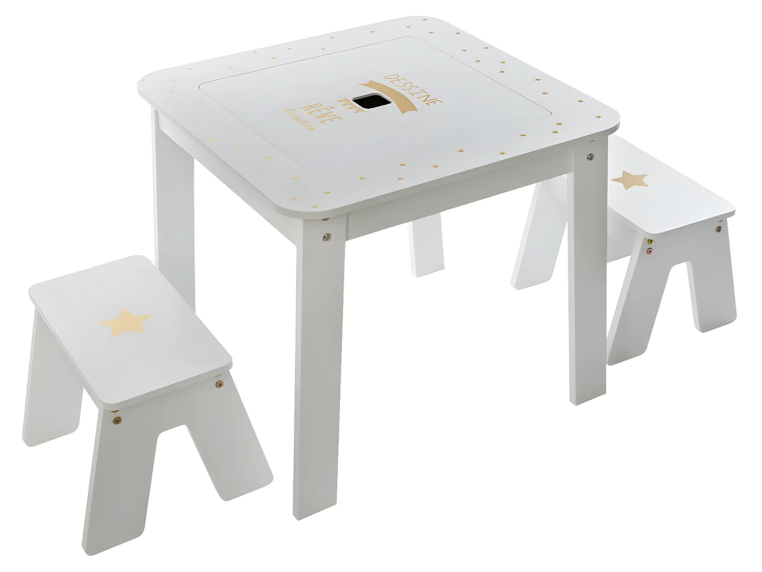Table de jeux et 2 Tabourets pour Enfant