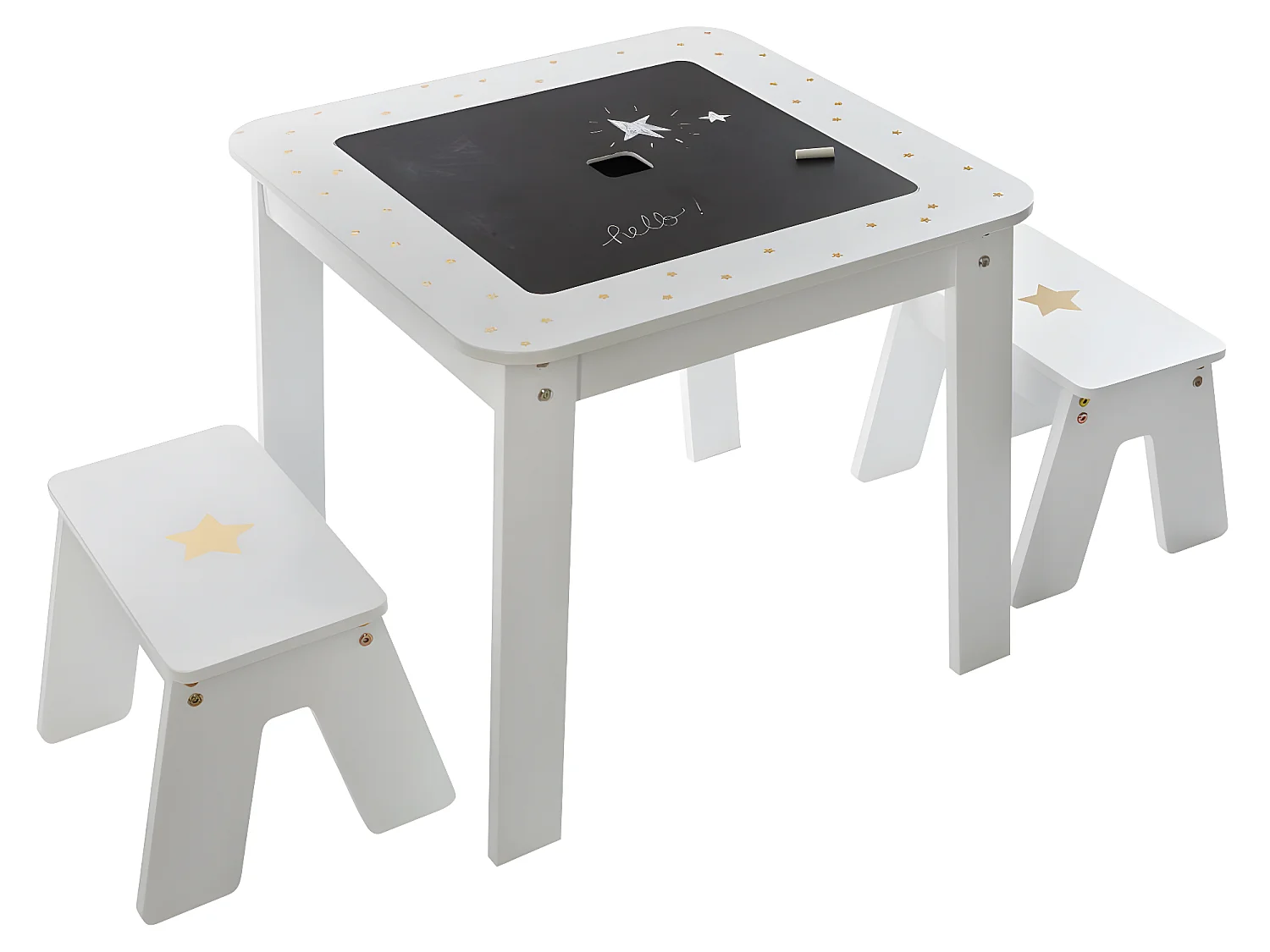 Table de jeux et 2 Tabourets pour Enfant