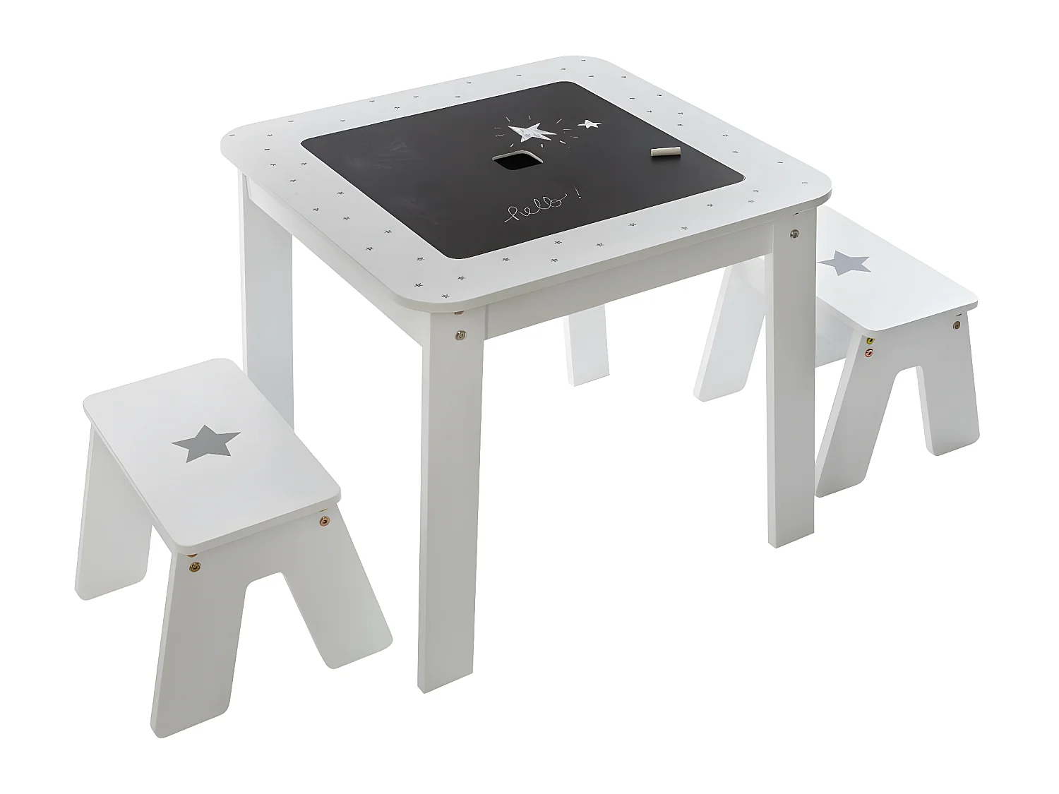 Table de jeux et 2 Tabourets pour Enfant
