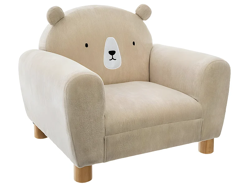 Fauteuil pour Enfant Beige Oreilles d' Ours