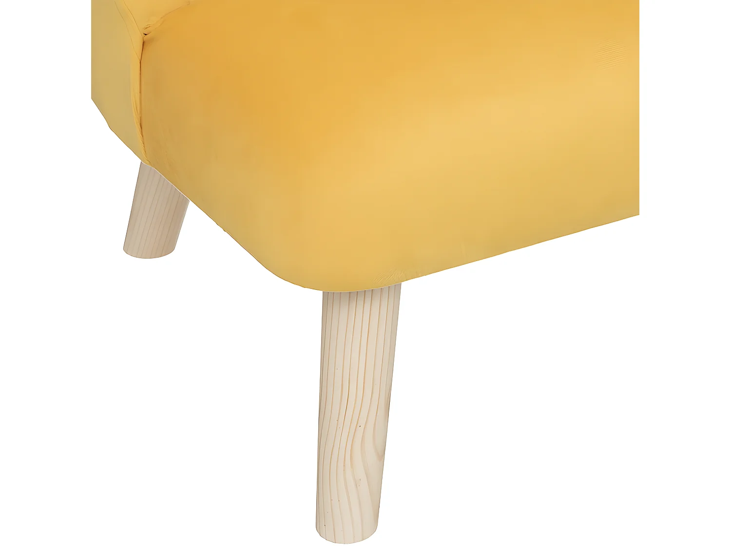Fauteuil pour Enfant en tissu Jaune et pieds en Bois de Pin