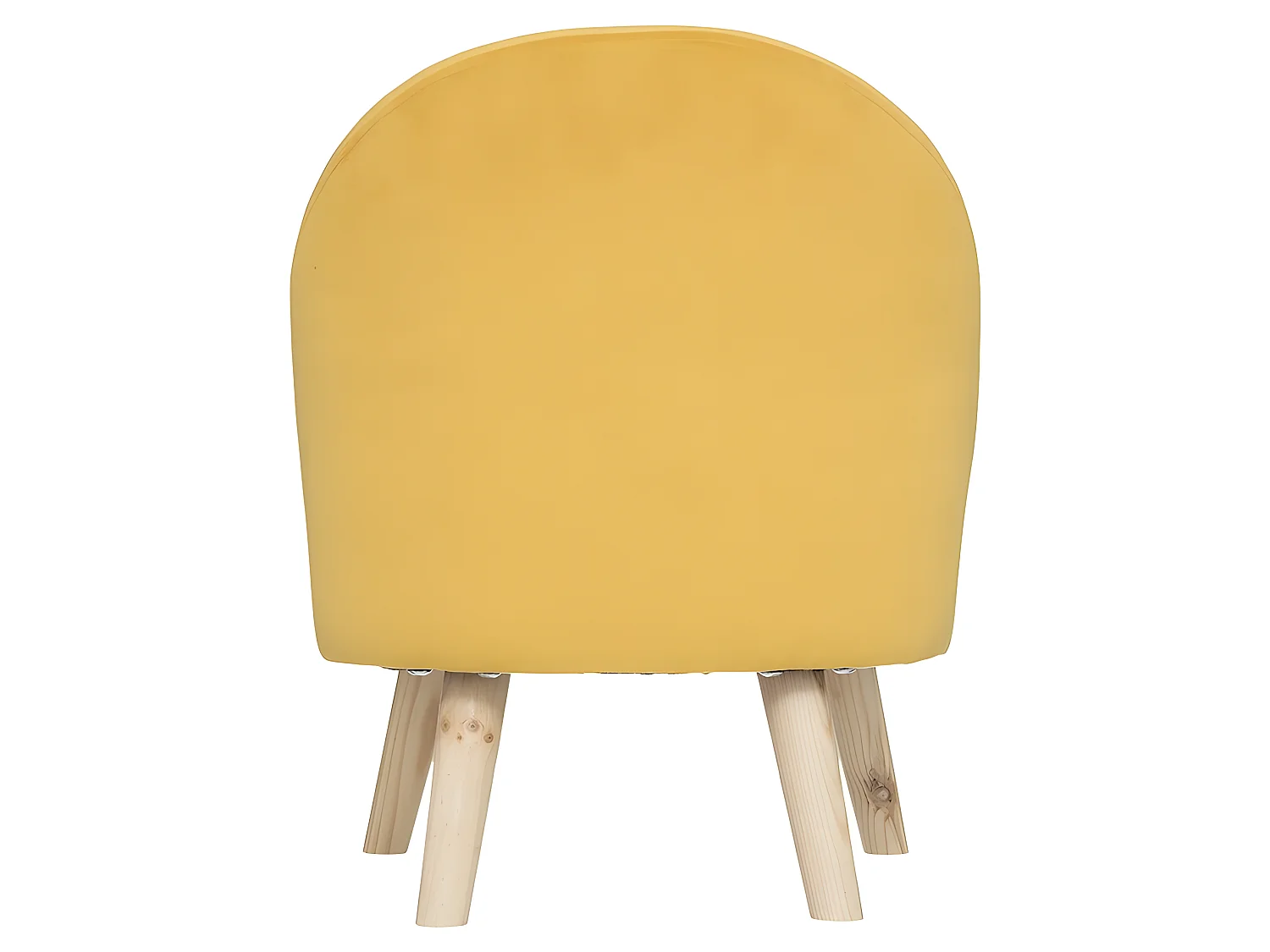 Fauteuil pour Enfant en tissu Jaune et pieds en Bois de Pin