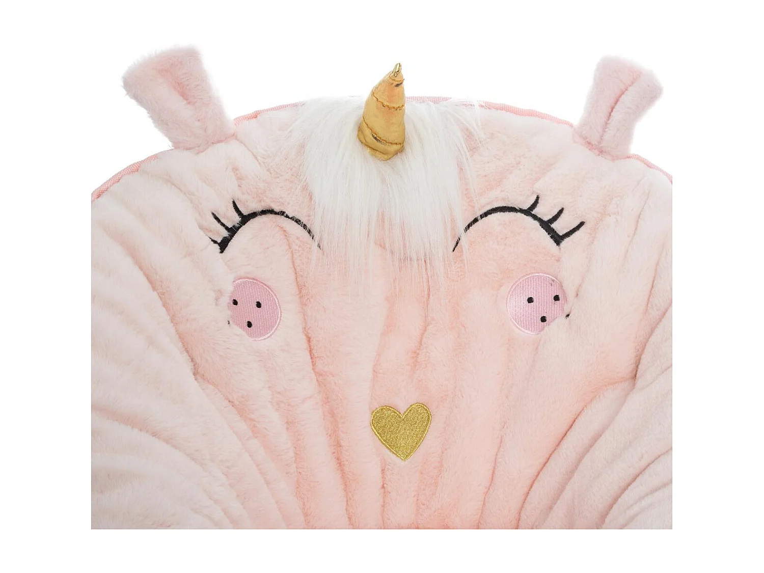 Fauteuil Licorne pour Enfant en tissu rose clair