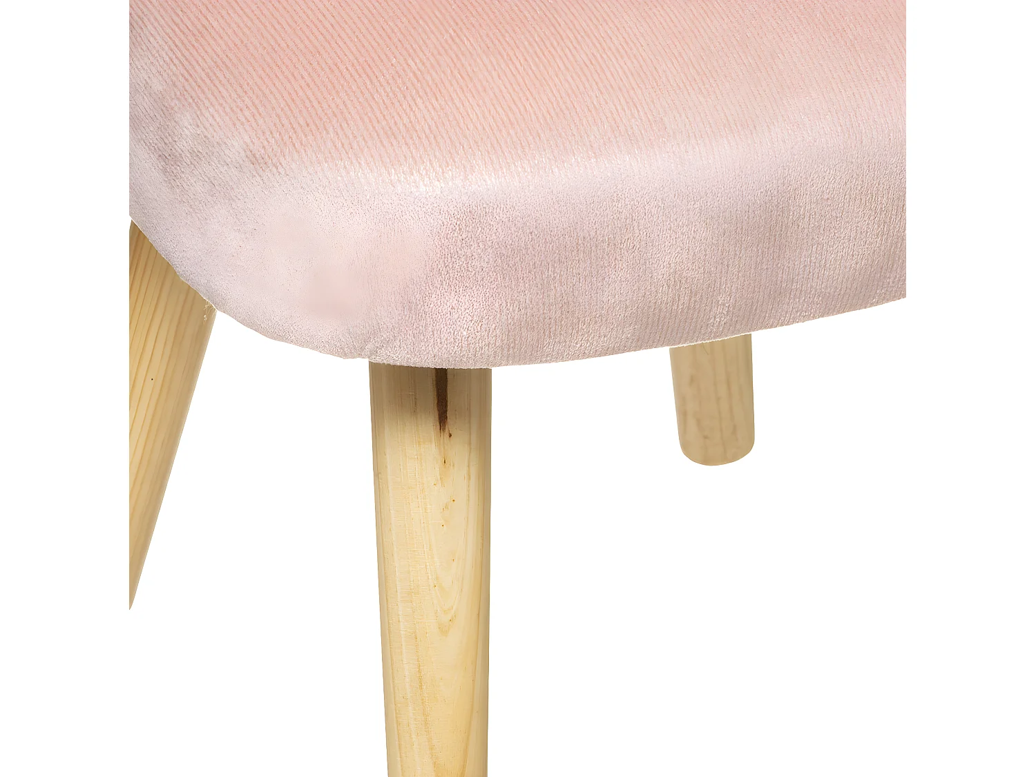 Fauteuil pour Enfant en Velours Rose pailleté et pieds en Bois de Pin