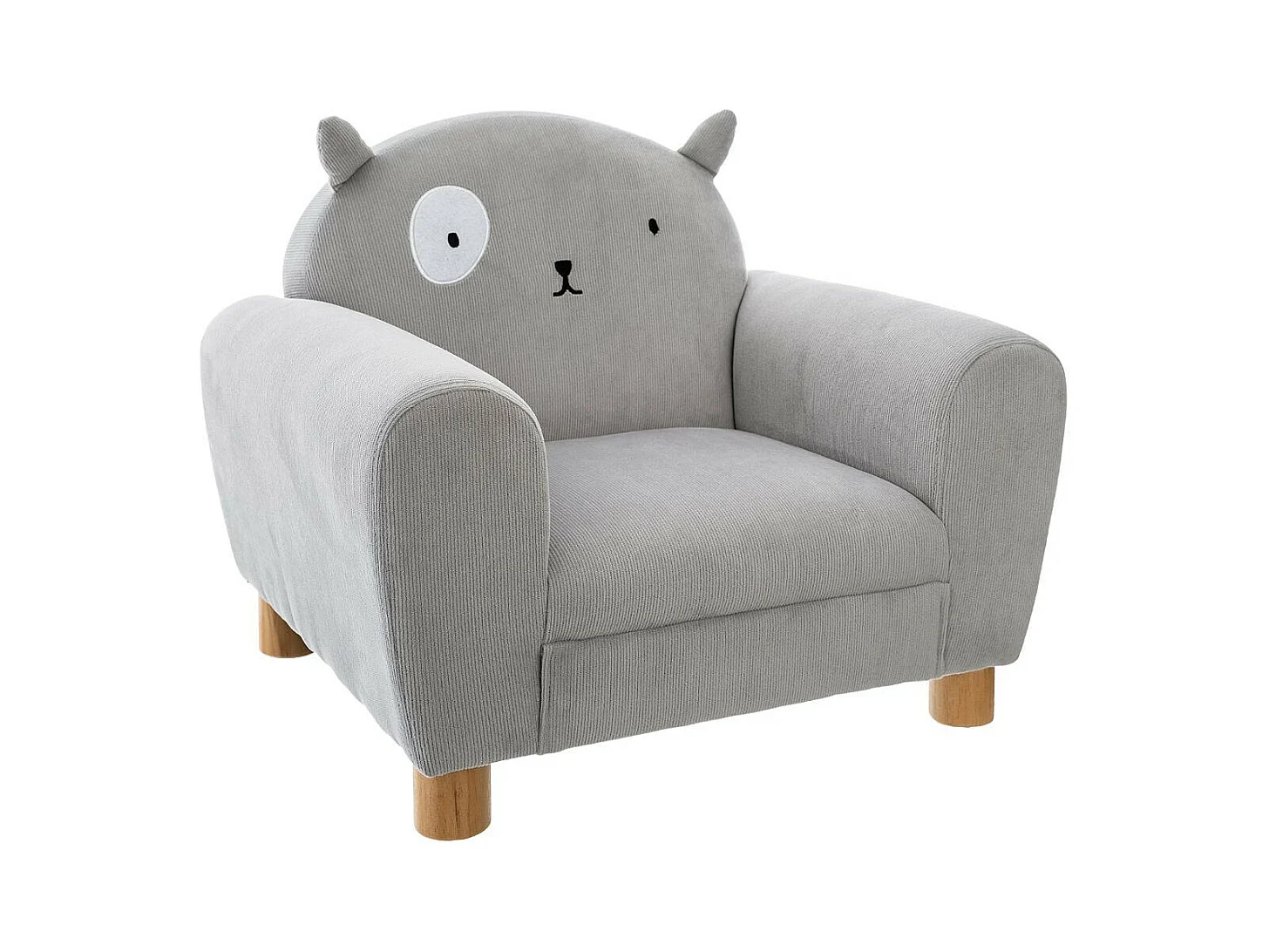 Poltrona per bambini poliestere grigia 52x44x43cm