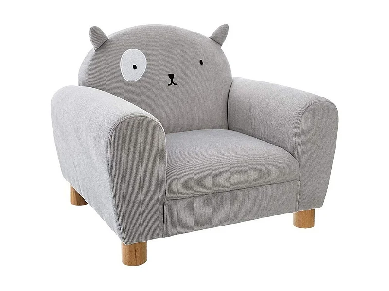 Fauteuil pour Enfant Gris Oreilles de Chat