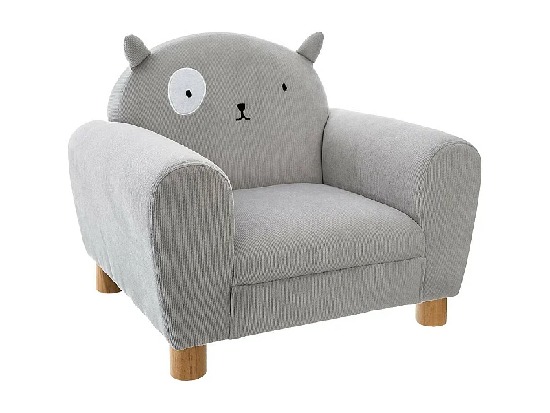 Fauteuil pour Enfant Gris Oreilles de Chat